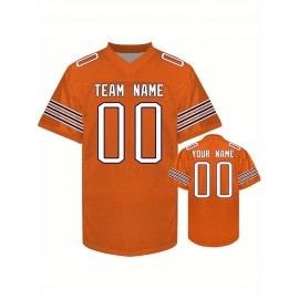 Custom Personalized Football Jerseys with Team Numbers Printed, Tailored Plus-Size Short-Sleeve Shirts, Perfect Gifts for Fans.