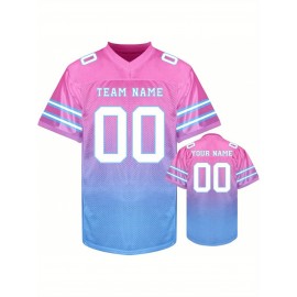 Custom Personalized Football Jerseys with Team Numbers Printed, Tailored Plus-Size Short-Sleeve Shirts, Perfect Gifts for Fans.