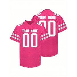 Custom Personalized Football Jerseys with Team Numbers Printed, Tailored Plus-Size Short-Sleeve Shirts, Perfect Gifts for Fans.