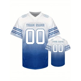 Custom Personalized Football Jerseys with Team Numbers Printed, Tailored Plus-Size Short-Sleeve Shirts, Perfect Gifts for Fans.