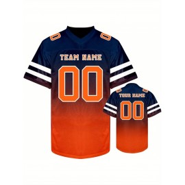 Custom Personalized Football Jerseys with Team Numbers Printed, Tailored Plus-Size Short-Sleeve Shirts, Perfect Gifts for Fans.