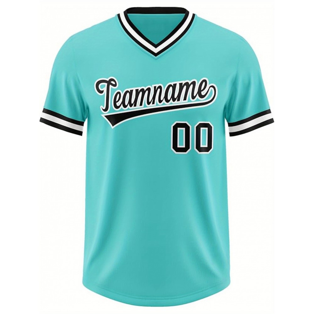 Customizable Plus Size V-Neck Baseball Jacket - Personalized Name & Number Stitched Design, Red/Black Contrast, Comfortable Non-Stretch Fabric, Breathable Summer Sports Shirt for Women, Casual Sportswear | Sporty Vneck Jacket | Durable Sportswear