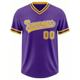 Customizable Plus Size V-Neck Baseball Jacket - Personalized Name & Number Stitched Design, Red/Black Contrast, Comfortable Non-Stretch Fabric, Breathable Summer Sports Shirt for Women, Casual Sportswear | Sporty Vneck Jacket | Durable Sportswear