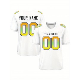 Custom Soccer Jersey - Personalized Team Name & Number, Breathable Mesh Back, V-Neck Design, Short Sleeve Summer Top for Sports & Casual Wear - Perfect Gift for Fans, Soccer Jersey, Fan Merchandise, Sporty Aesthetic, Comfortable Fit