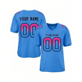 Custom Soccer Jersey - Personalized Team Name & Number, Breathable Mesh Back, V-Neck Design, Short Sleeve Summer Top for Sports & Casual Wear - Perfect Gift for Fans, Soccer Jersey, Fan Merchandise, Sporty Aesthetic, Comfortable Fit