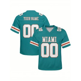 Customized plus-size football shirts, personalized short-sleeved shirts with any name and number, plus-size Women's football city team gifts