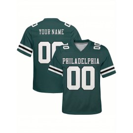 Customized plus-size football shirts, personalized short-sleeved shirts with any name and number, plus-size Women's football city team gifts