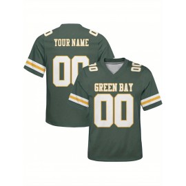 Customized plus-size football shirts, personalized short-sleeved shirts with any name and number, plus-size Women's football city team gifts